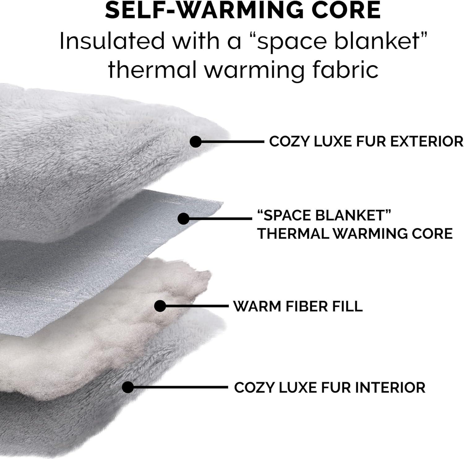 imageFurhaven 20quot Round SelfWarming Pet Bed for Indoor Cats ampamp Small Dogs 100 Washable For Pets Up to 20 lbs Hi Lo Plush Luxe Faux Fur Cuddler Cream SmallHi Lo Cuddler Faux Fur Gray