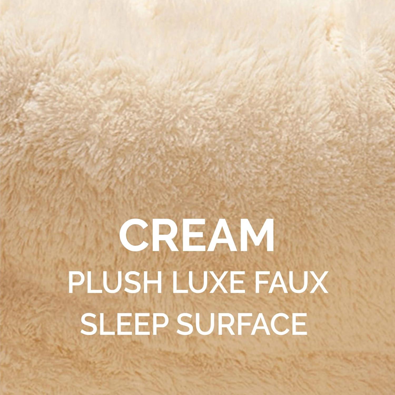 imageFurhaven 20quot Round SelfWarming Pet Bed for Indoor Cats ampamp Small Dogs 100 Washable For Pets Up to 20 lbs Hi Lo Plush Luxe Faux Fur Cuddler Cream SmallHi Lo Cuddler Faux Fur Cream