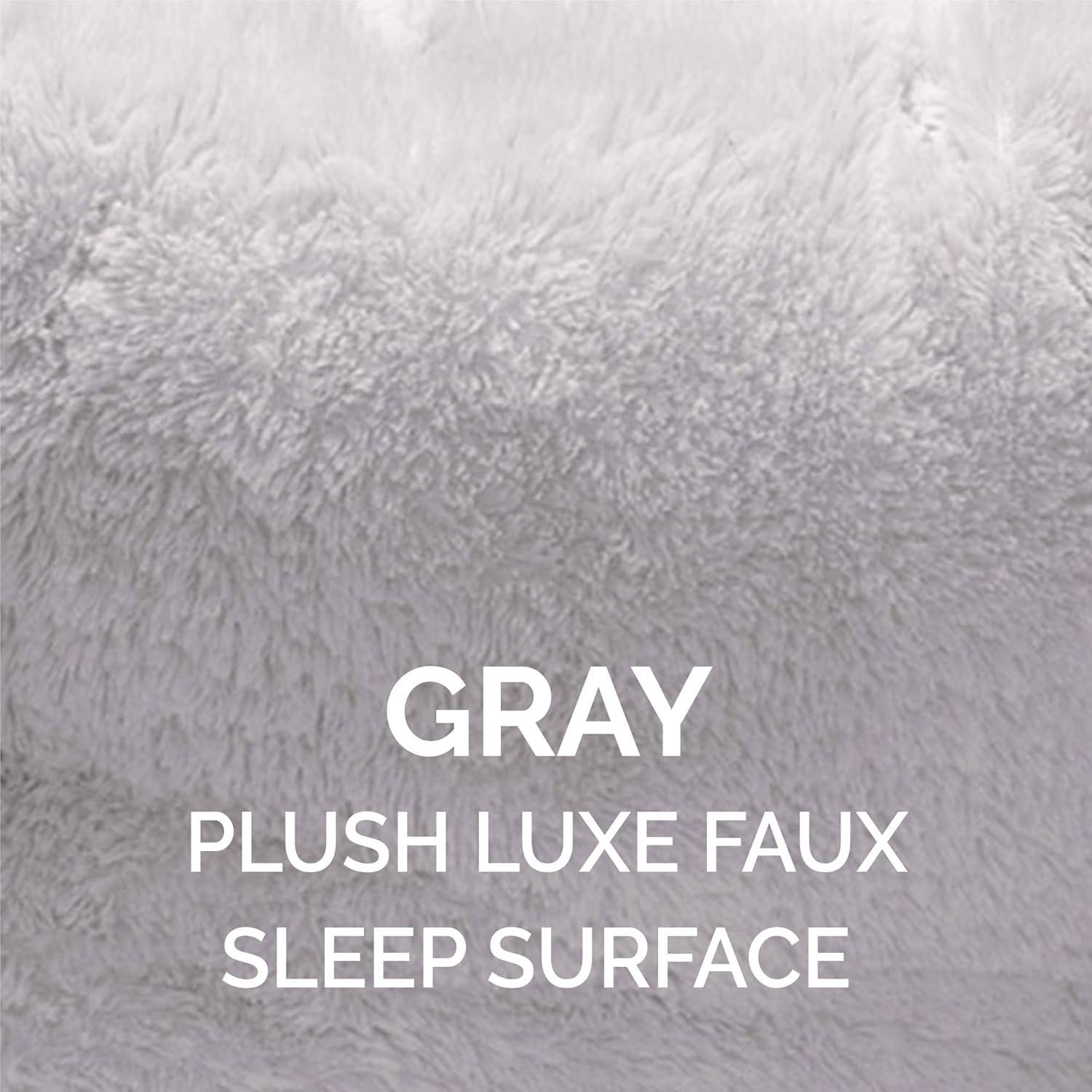 imageFurhaven 20quot Round SelfWarming Pet Bed for Indoor Cats ampamp Small Dogs 100 Washable For Pets Up to 20 lbs Hi Lo Plush Luxe Faux Fur Cuddler Cream SmallHi Lo Cuddler Faux Fur Gray