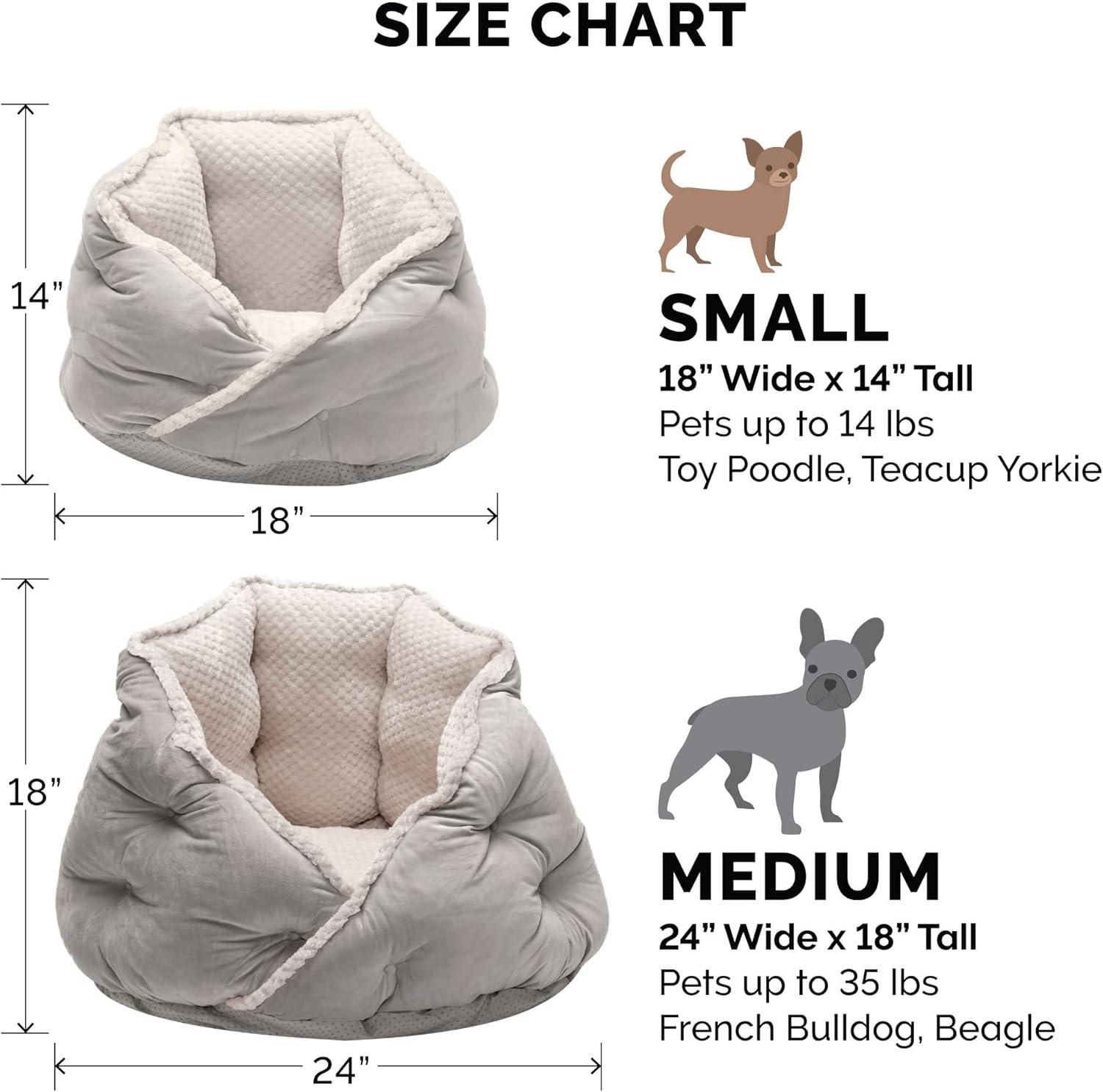 imageFurhaven 24quot Round Pet Bed for Indoor Cats ampamp MediumSmall Dogs 100 Washable For Pets Up to 35 lbs Minky Plush ampamp Velvet Hug Bed Silver Gray 24inchHug Bed Minky Velvet Silver Gray