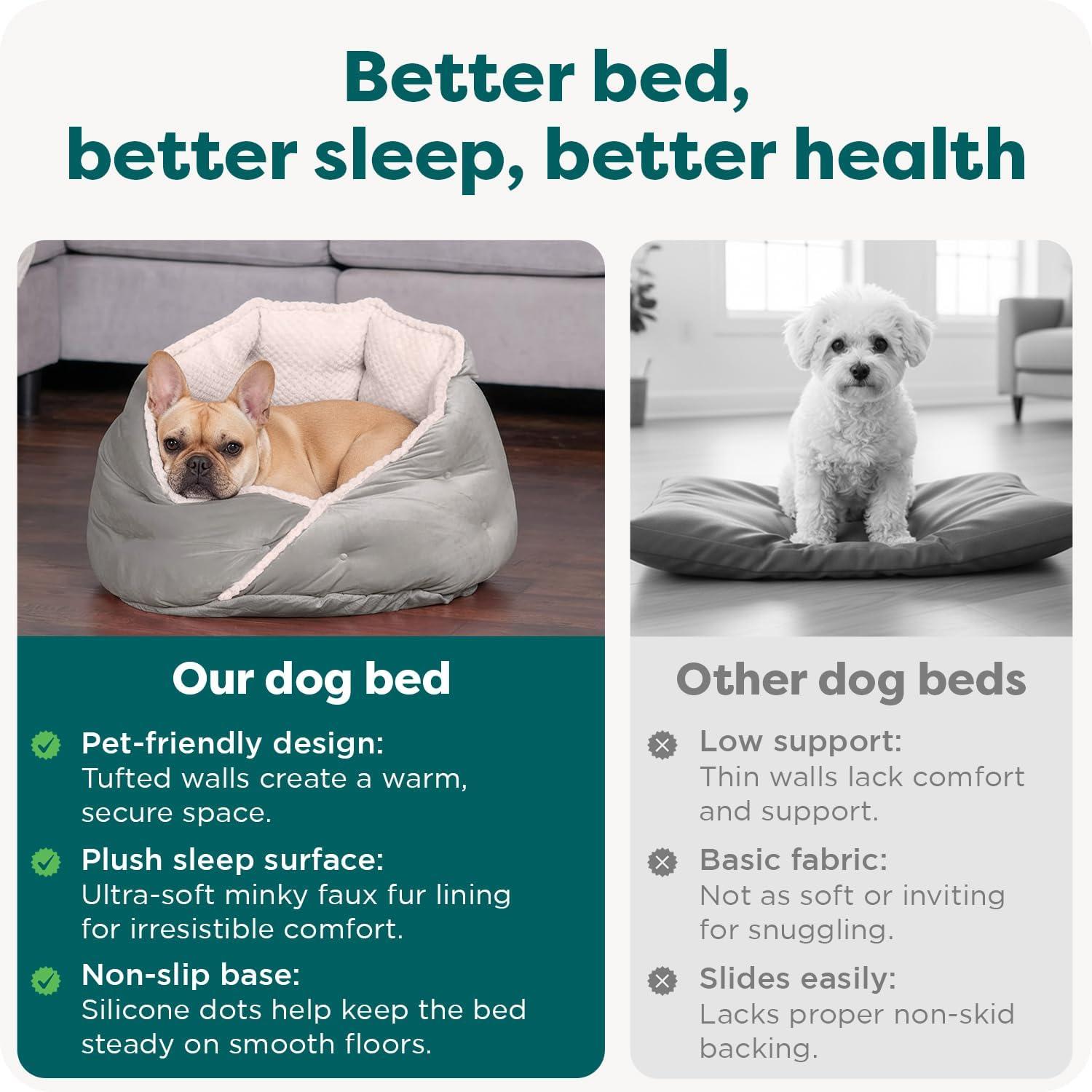 imageFurhaven 24quot Round Pet Bed for Indoor Cats ampamp MediumSmall Dogs 100 Washable For Pets Up to 35 lbs Minky Plush ampamp Velvet Hug Bed Silver Gray 24inchHug Bed Minky Velvet Silver Gray