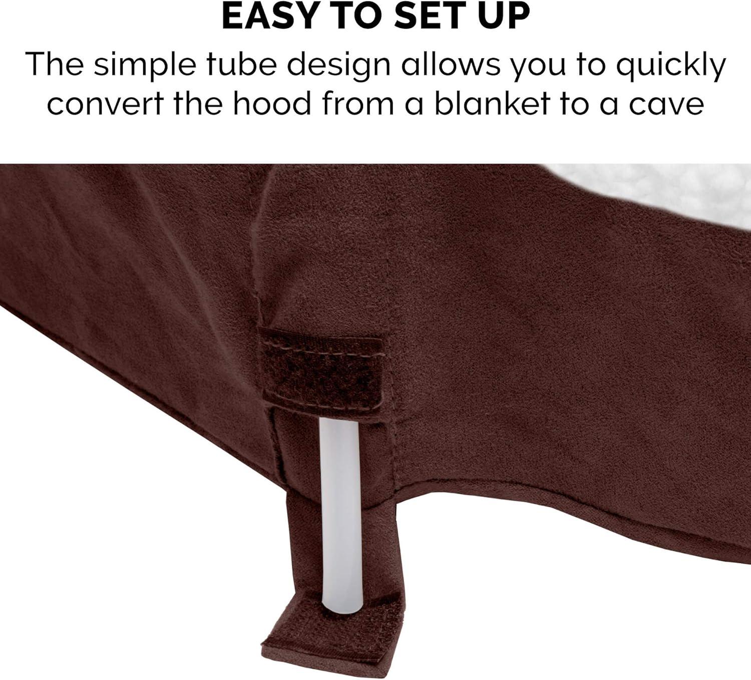 imageFurhaven 26quot Round Cooling Gel Dog Bed for MediumSmall Dogs w Removable Washable Cover For Dogs Up to 30 lbs Sherpa ampamp Suede Snuggery Espresso 26inchFaux Lambswool Suede Espresso