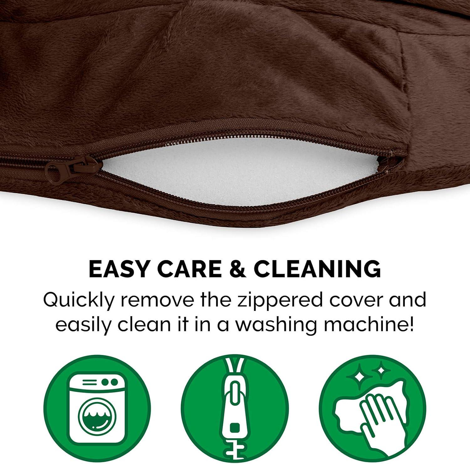 imageFurhaven 26quot Round Cooling Gel Dog Bed for MediumSmall Dogs w Removable Washable Cover For Dogs Up to 30 lbs Sherpa ampamp Suede Snuggery Espresso 26inchMicrovelvet Espresso