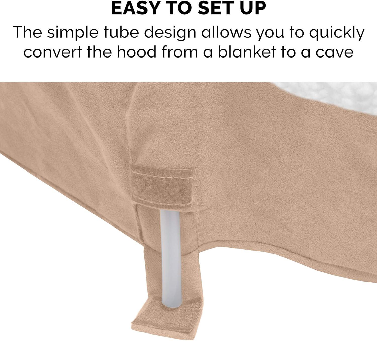 imageFurhaven 26quot Round Cooling Gel Dog Bed for MediumSmall Dogs w Removable Washable Cover For Dogs Up to 30 lbs Sherpa ampamp Suede Snuggery Espresso 26inchFaux Lambswool Suede Cream