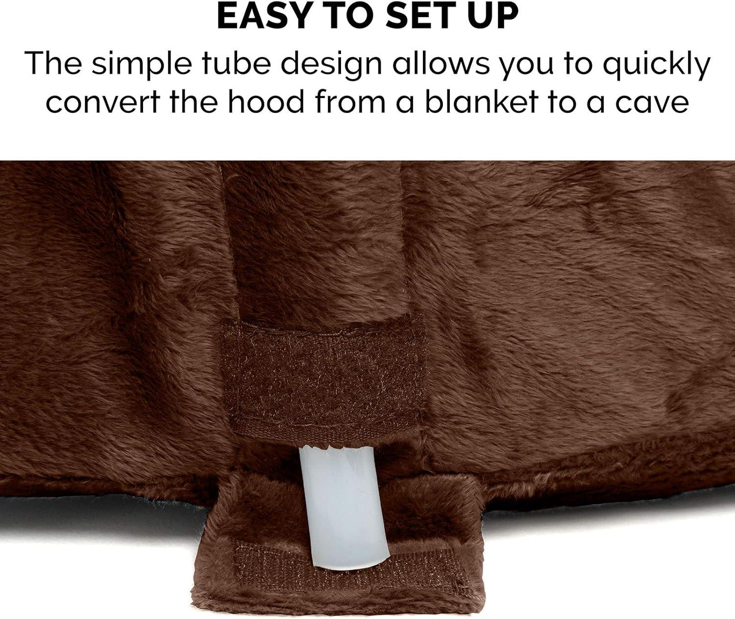 imageFurhaven 26quot Round Cooling Gel Dog Bed for MediumSmall Dogs w Removable Washable Cover For Dogs Up to 30 lbs Sherpa ampamp Suede Snuggery Espresso 26inchMicrovelvet Espresso