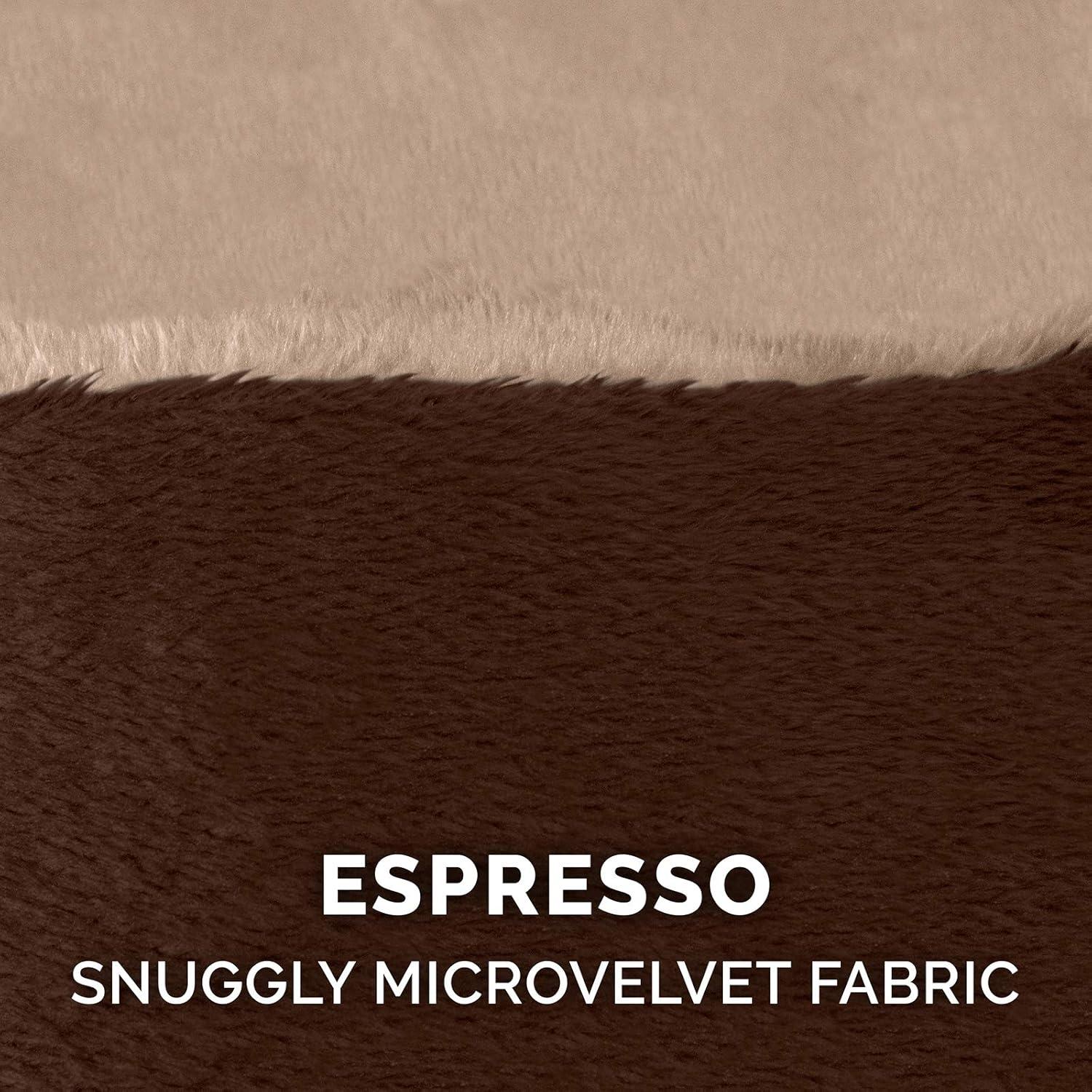 imageFurhaven 26quot Round Cooling Gel Dog Bed for MediumSmall Dogs w Removable Washable Cover For Dogs Up to 30 lbs Sherpa ampamp Suede Snuggery Espresso 26inchMicrovelvet Espresso
