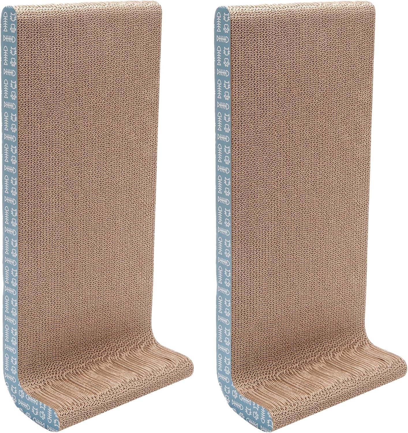 imageFurhaven 2Pack Scratching Boards w Catnip ampamp WallMounting Hooks for Indoor Cats Reversible WallMounted Corrugated Cat Scratchers GrayWhite Print Standard2PackSeaglass
