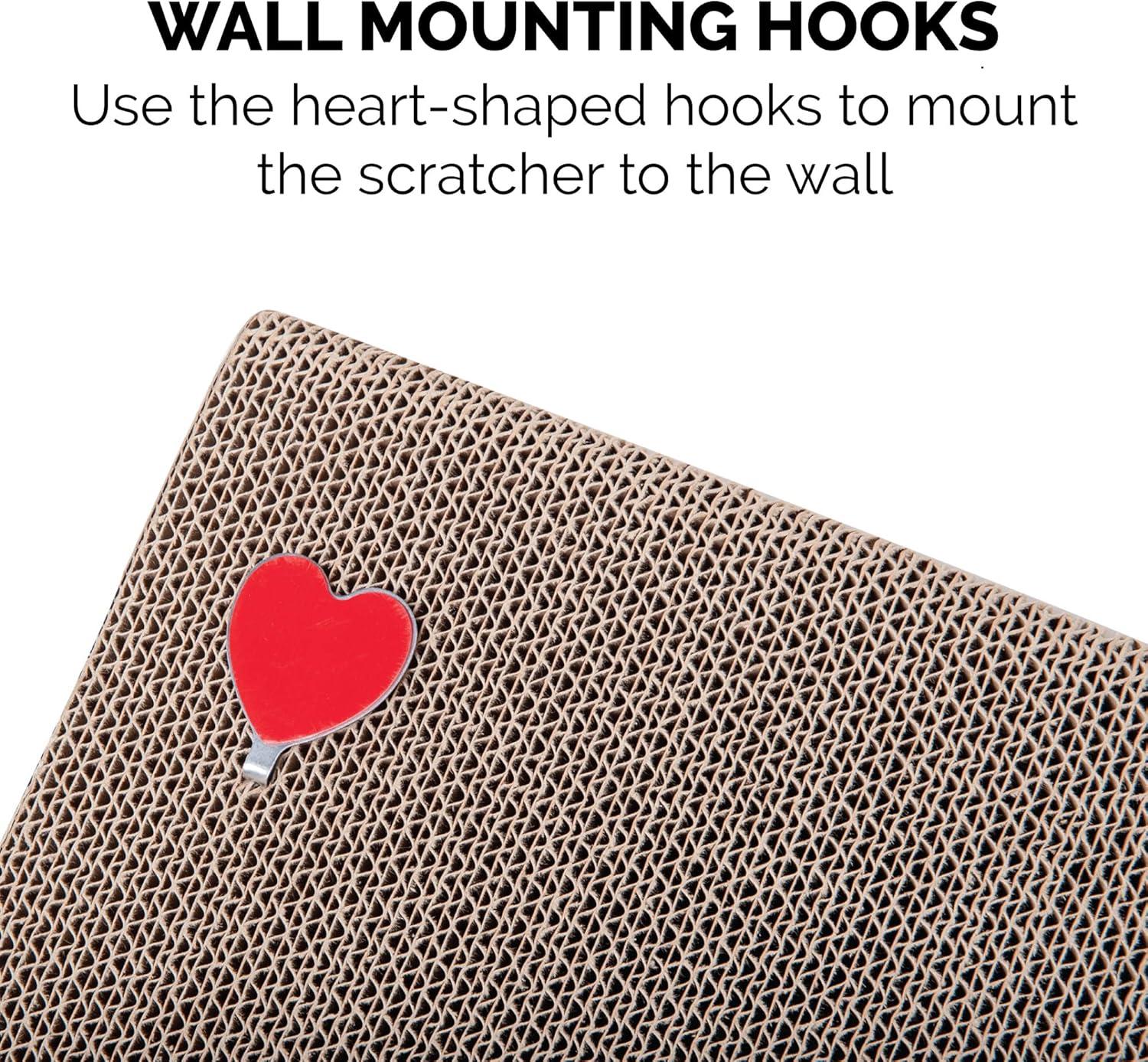imageFurhaven 2Pack Scratching Boards w Catnip ampamp WallMounting Hooks for Indoor Cats Reversible WallMounted Corrugated Cat Scratchers GrayWhite Print Standard2PackSeaglass