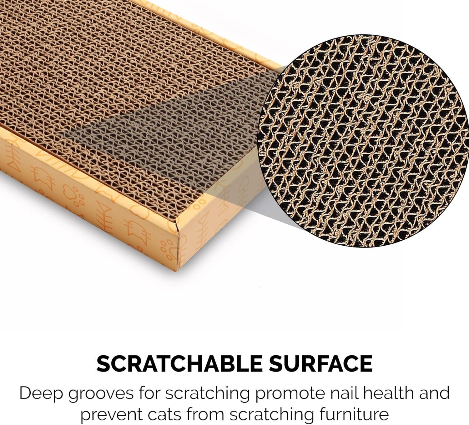 imageFurhaven 2Pack Scratching Boards w Catnip ampamp WallMounting Hooks for Indoor Cats Reversible WallMounted Corrugated Cat Scratchers GrayWhite Print Standard2PackStandard Yellow