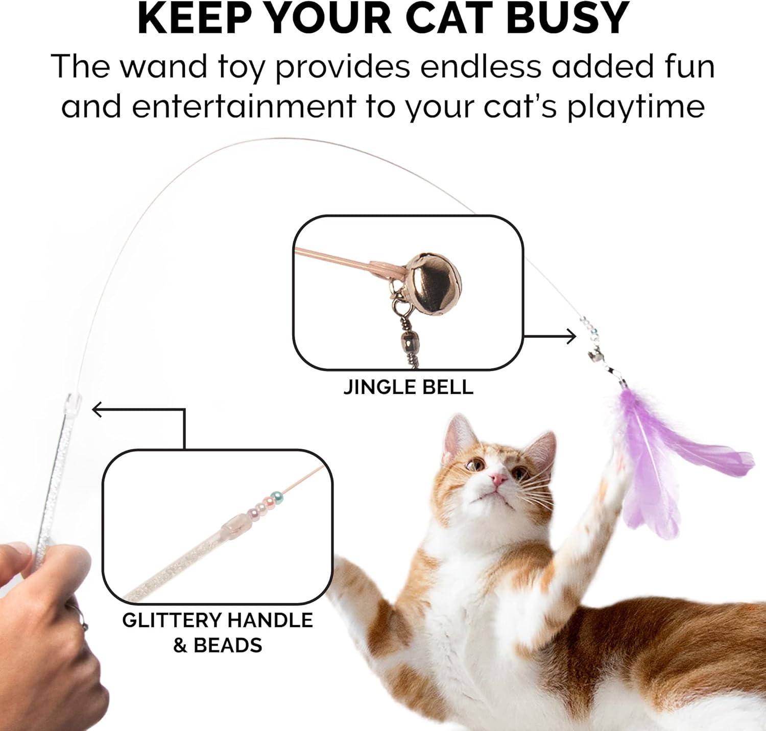 imageFurhaven 2Pack Teaser Cat Wand Toy Set for Indoor Cats Interactive Play ampamp Exercise Dizzy Kitty Feather Wand Pink Hot PinkLight Pink Set of 2Dizzy Kitty Pastel LavenderMint