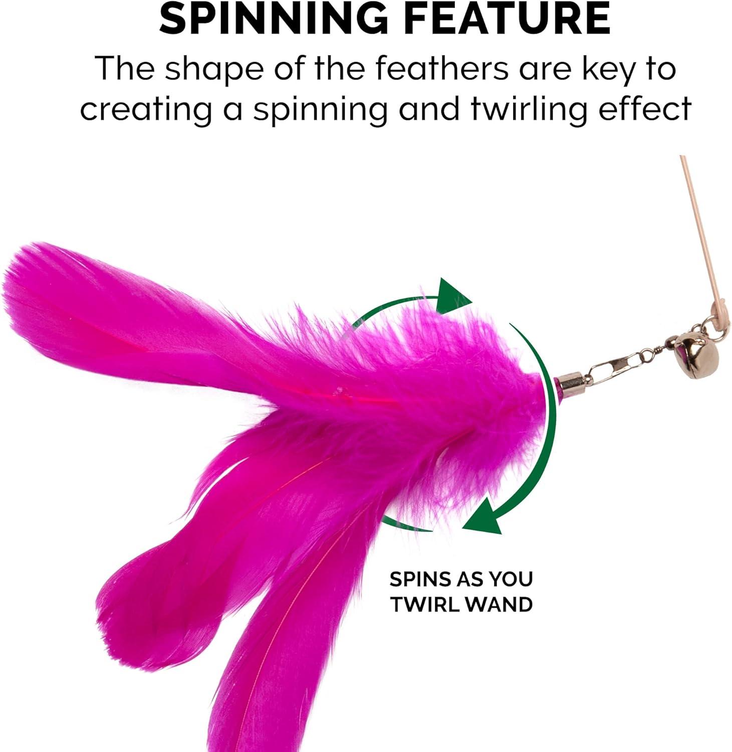 imageFurhaven 2Pack Teaser Cat Wand Toy Set for Indoor Cats Interactive Play ampamp Exercise Dizzy Kitty Feather Wand Pink Hot PinkLight Pink Set of 2Dizzy Kitty Pink Hot PinkLight Pink