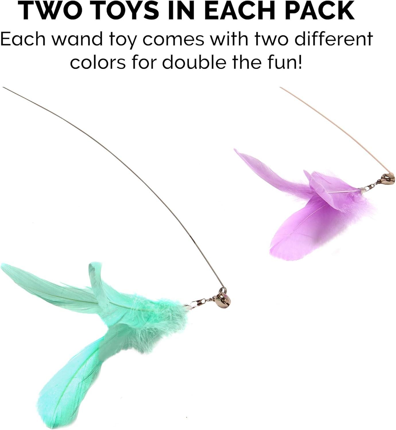 imageFurhaven 2Pack Teaser Cat Wand Toy Set for Indoor Cats Interactive Play ampamp Exercise Dizzy Kitty Feather Wand Pink Hot PinkLight Pink Set of 2Dizzy Kitty Pastel LavenderMint