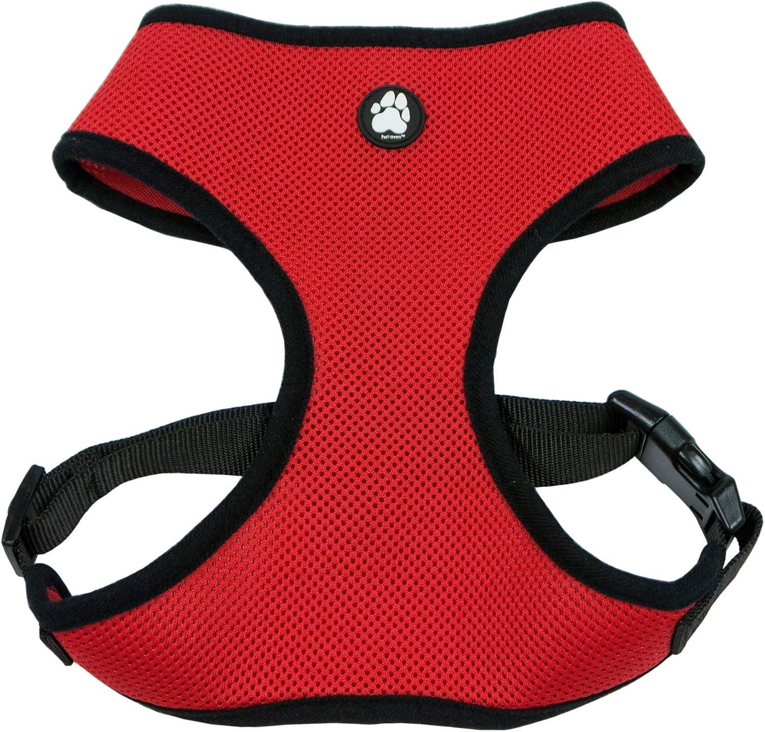 imageFurhaven Adjustable Padded Mesh Dog Harness Red Medium