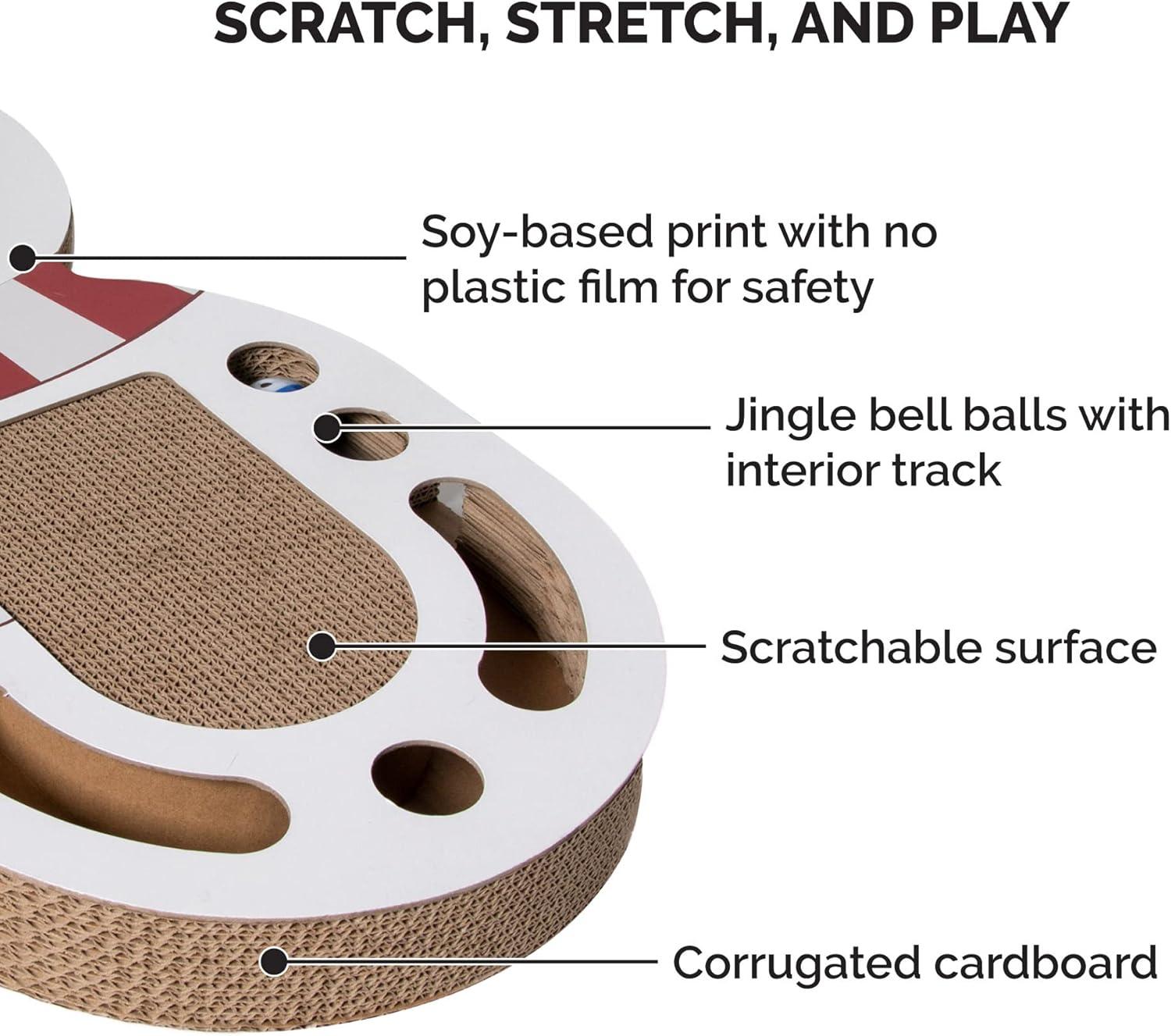 imageFurhaven Cardboard Cat House w Catnip for Indoor Cats Ft Scratching Pad ampamp Hanging Toys Decorated Gingerbread House Holiday Cat Scratcher Hideout Christmas Print One SizeHoliday Busy Box Snowman