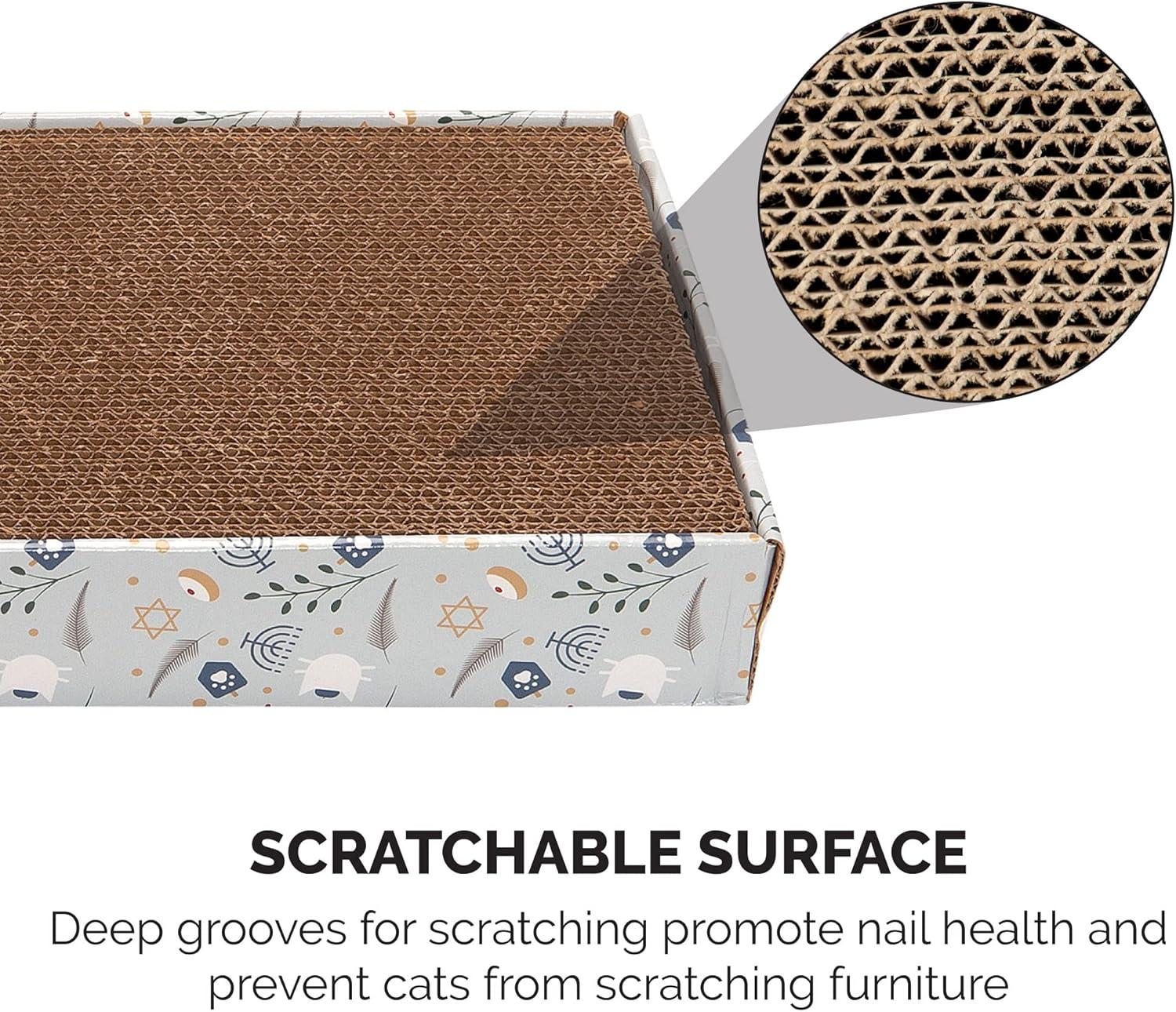 imageFurhaven Cardboard Cat House w Catnip for Indoor Cats Ft Scratching Pad ampamp Hanging Toys Decorated Gingerbread House Holiday Cat Scratcher Hideout Christmas Print One SizeHoliday Scratcher Hanukkah