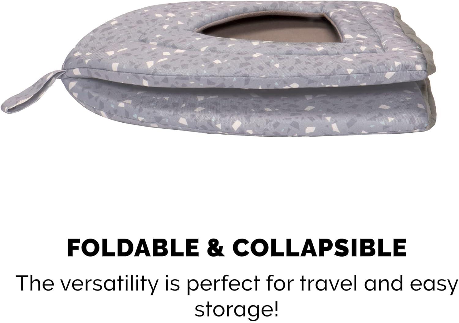 imageFurhaven Cat Bed Cave for Indoor Cats ampamp Small Dogs Washable ampamp Foldable w Removable Cushion Polycanvas Print Pet Tent Gray Terazzo Small