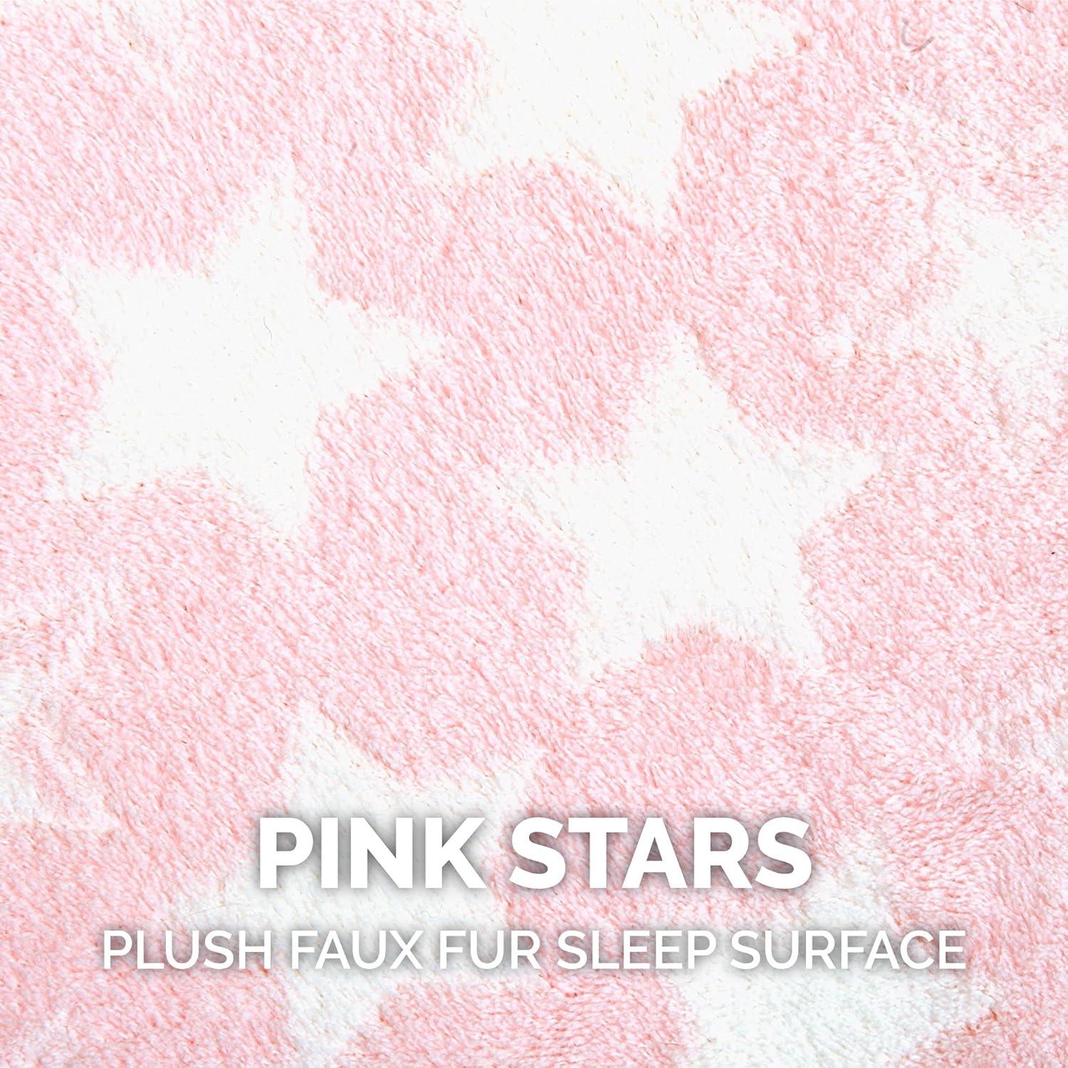 imageFurhaven Cat Bed Snuggle Hideout for Indoor Cats ampamp Small Dogs Washable ampamp Foldable w Plush Ball Toy Snuggle Hideout Pet Tent Pink Stars SmallCozy Cave Fleece Faux Fur Pink Stars