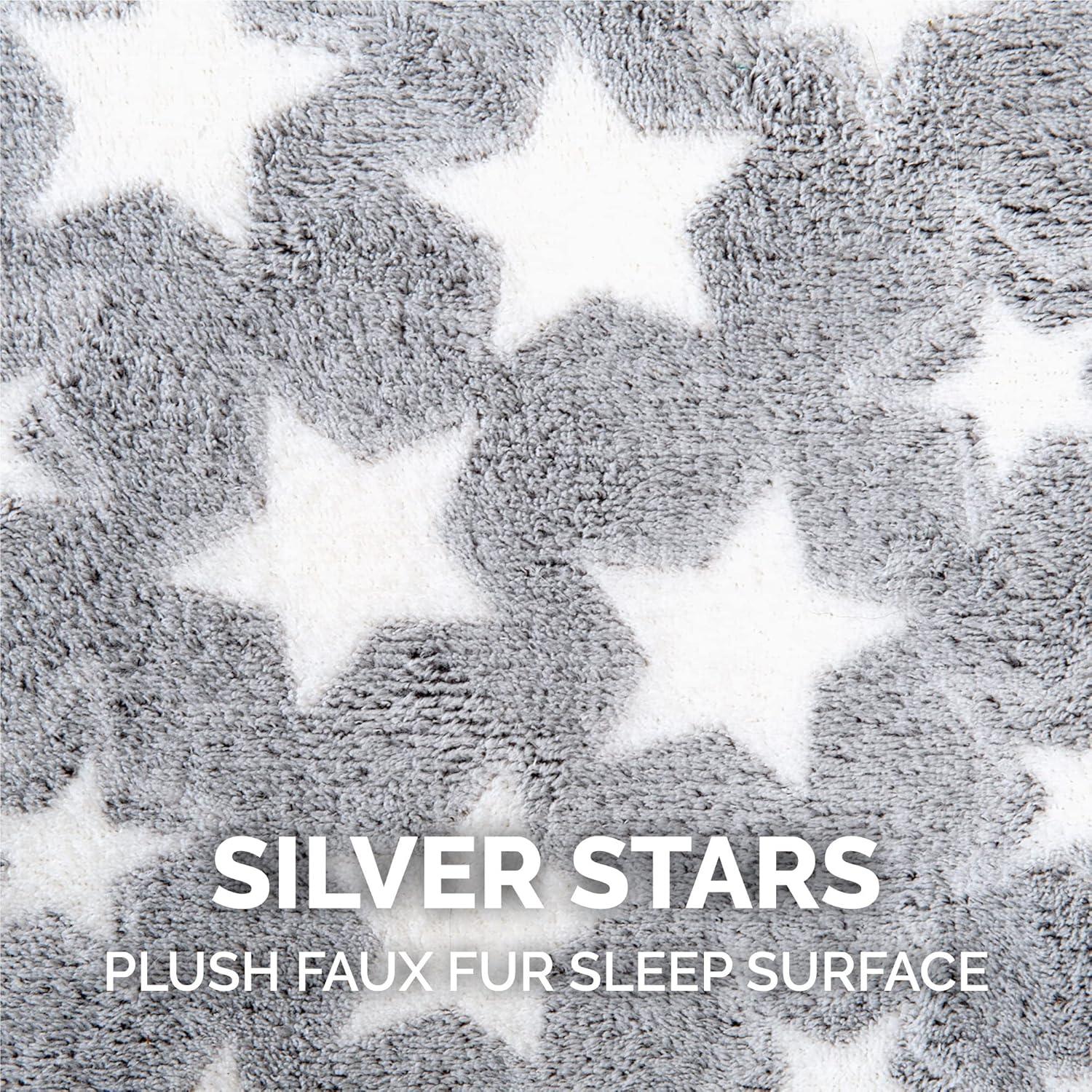 imageFurhaven Cat Bed Snuggle Hideout for Indoor Cats ampamp Small Dogs Washable ampamp Foldable w Plush Ball Toy Snuggle Hideout Pet Tent Pink Stars SmallCozy Cave Fleece Faux Fur Silver Stars
