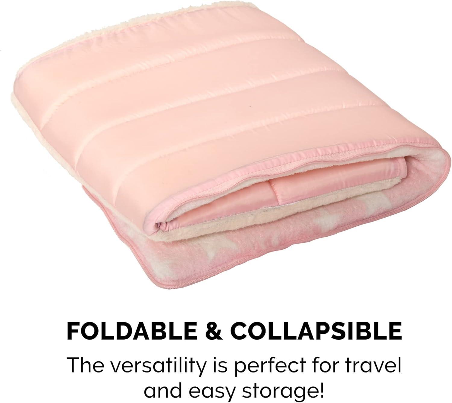 imageFurhaven Cat Bed Snuggle Hideout for Indoor Cats ampamp Small Dogs Washable ampamp Foldable w Plush Ball Toy Snuggle Hideout Pet Tent Pink Stars SmallCozy Cave Fleece Faux Fur Pink Stars