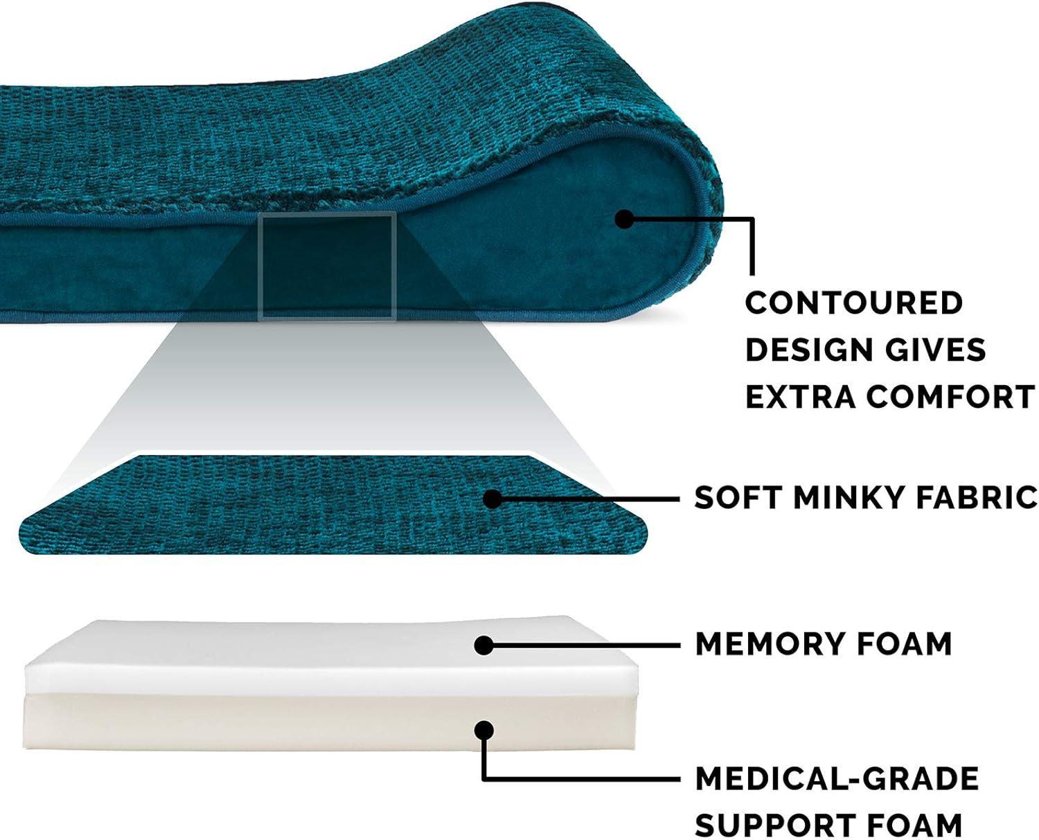 imageFurhaven Cooling Gel Dog Bed for Large Dogs w Removable Washable Cover For Dogs Up to 75 lbs Ultra Plush Faux Fur ampamp Suede Luxe Lounger Contour Mattress Chocolate JumboXLSpruce Blue