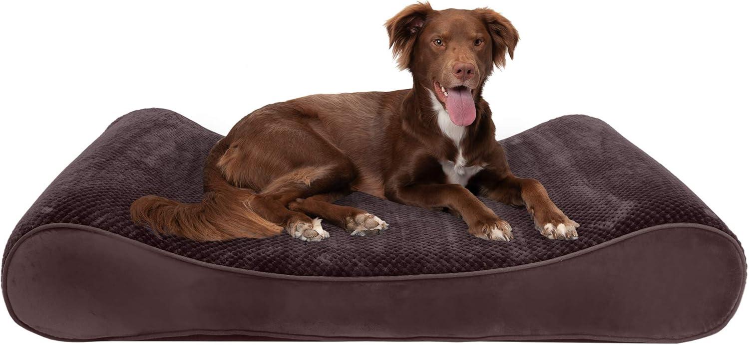 imageFurhaven Cooling Gel Dog Bed for Large Dogs w Removable Washable Cover For Dogs Up to 75 lbs Ultra Plush Faux Fur ampamp Suede Luxe Lounger Contour Mattress Chocolate JumboXLEspresso