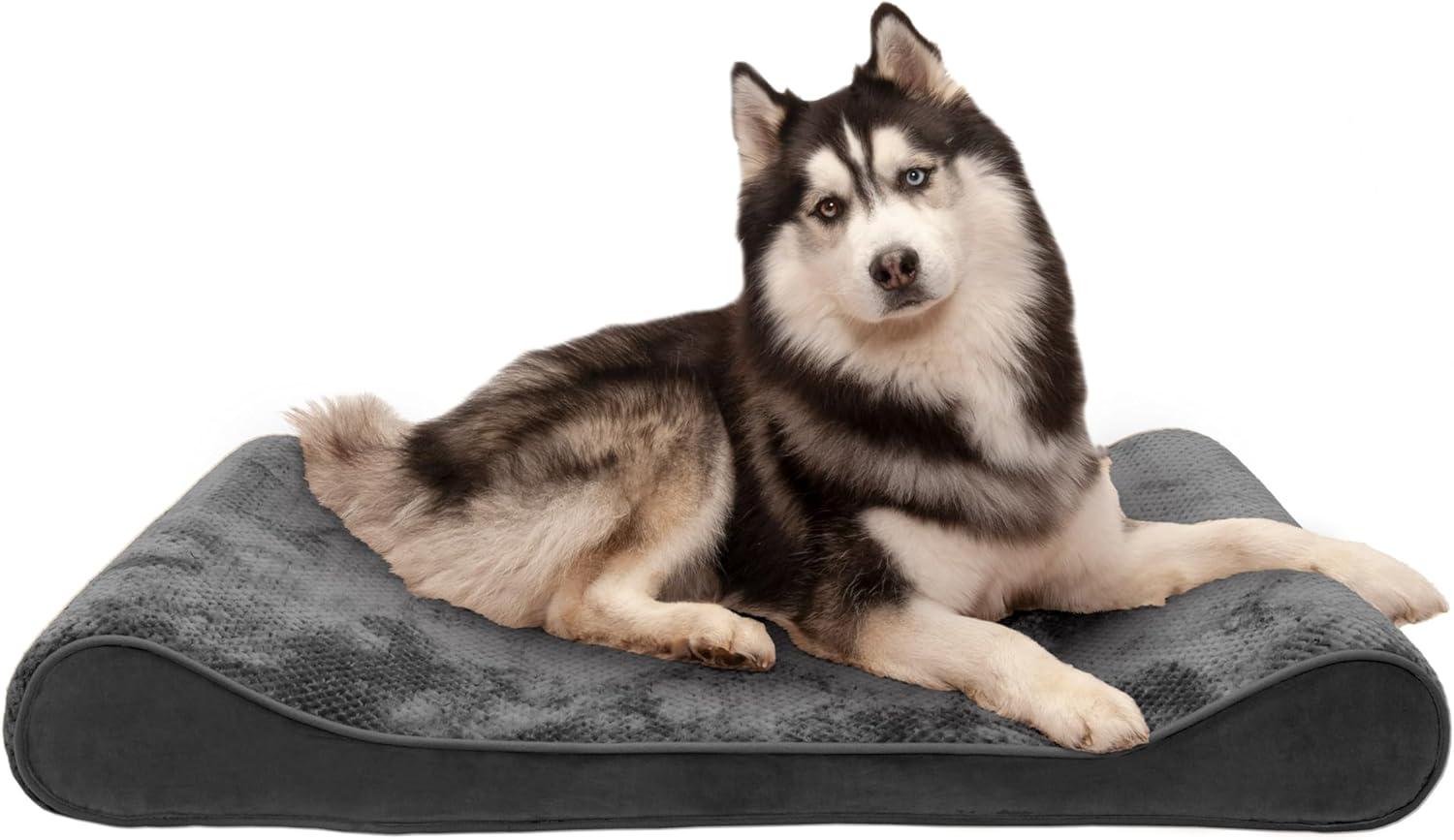 imageFurhaven Cooling Gel Dog Bed for Large Dogs w Removable Washable Cover For Dogs Up to 75 lbs Ultra Plush Faux Fur ampamp Suede Luxe Lounger Contour Mattress Chocolate JumboXLGray