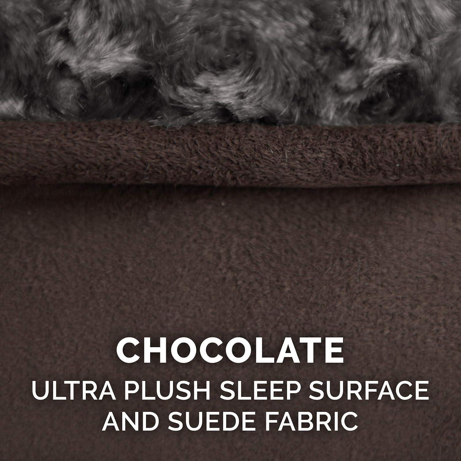 imageFurhaven Cooling Gel Dog Bed for Large Dogs w Removable Washable Cover For Dogs Up to 75 lbs Ultra Plush Faux Fur ampamp Suede Luxe Lounger Contour Mattress Chocolate JumboXLChocolate