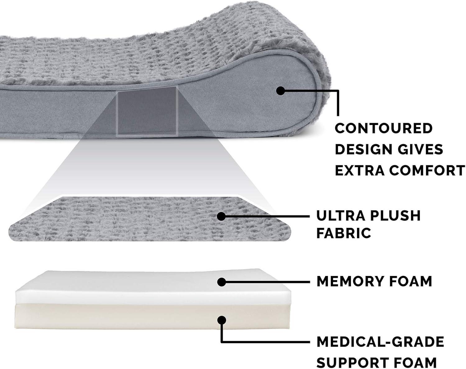 imageFurhaven Cooling Gel Dog Bed for Large Dogs w Removable Washable Cover For Dogs Up to 75 lbs Ultra Plush Faux Fur ampamp Suede Luxe Lounger Contour Mattress Chocolate JumboXLGray