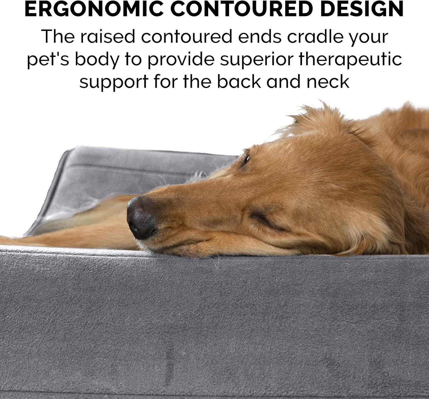imageFurhaven Cooling Gel Dog Bed for Large Dogs w Removable Washable Cover For Dogs Up to 75 lbs Ultra Plush Faux Fur ampamp Suede Luxe Lounger Contour Mattress Chocolate JumboXLGray