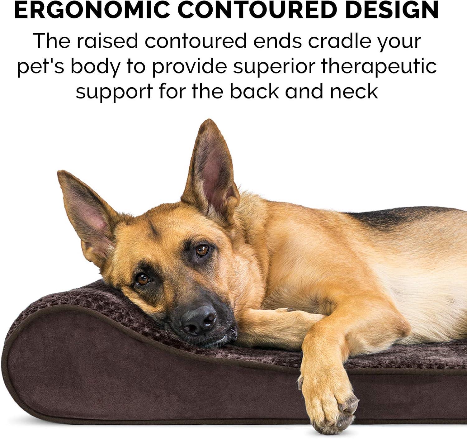 imageFurhaven Cooling Gel Dog Bed for Large Dogs w Removable Washable Cover For Dogs Up to 75 lbs Ultra Plush Faux Fur ampamp Suede Luxe Lounger Contour Mattress Chocolate JumboXLEspresso