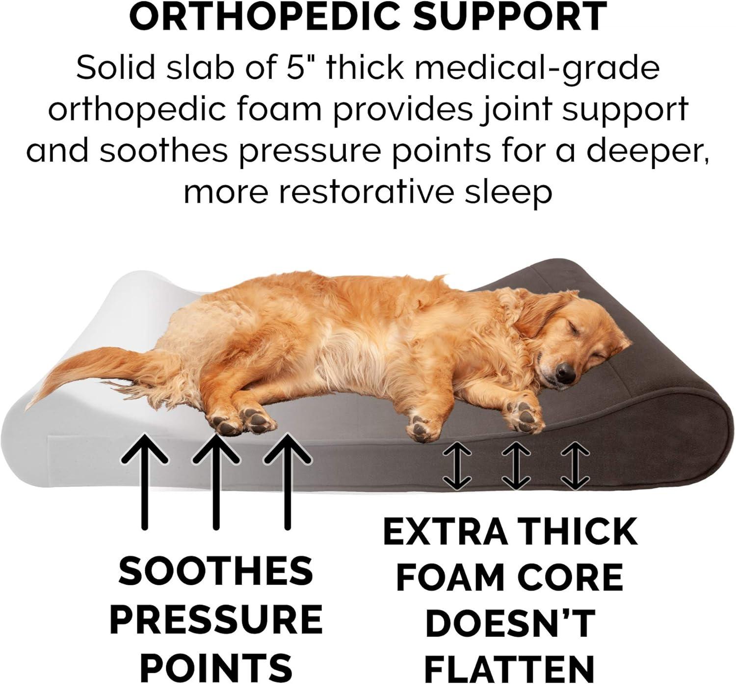 imageFurhaven Cooling Gel Dog Bed for Large Dogs w Removable Washable Cover For Dogs Up to 75 lbs Ultra Plush Faux Fur ampamp Suede Luxe Lounger Contour Mattress Chocolate JumboXLEspresso