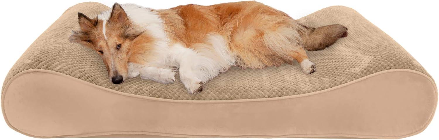 imageFurhaven Cooling Gel Dog Bed for Large Dogs w Removable Washable Cover For Dogs Up to 75 lbs Ultra Plush Faux Fur ampamp Suede Luxe Lounger Contour Mattress Chocolate JumboXLCamel