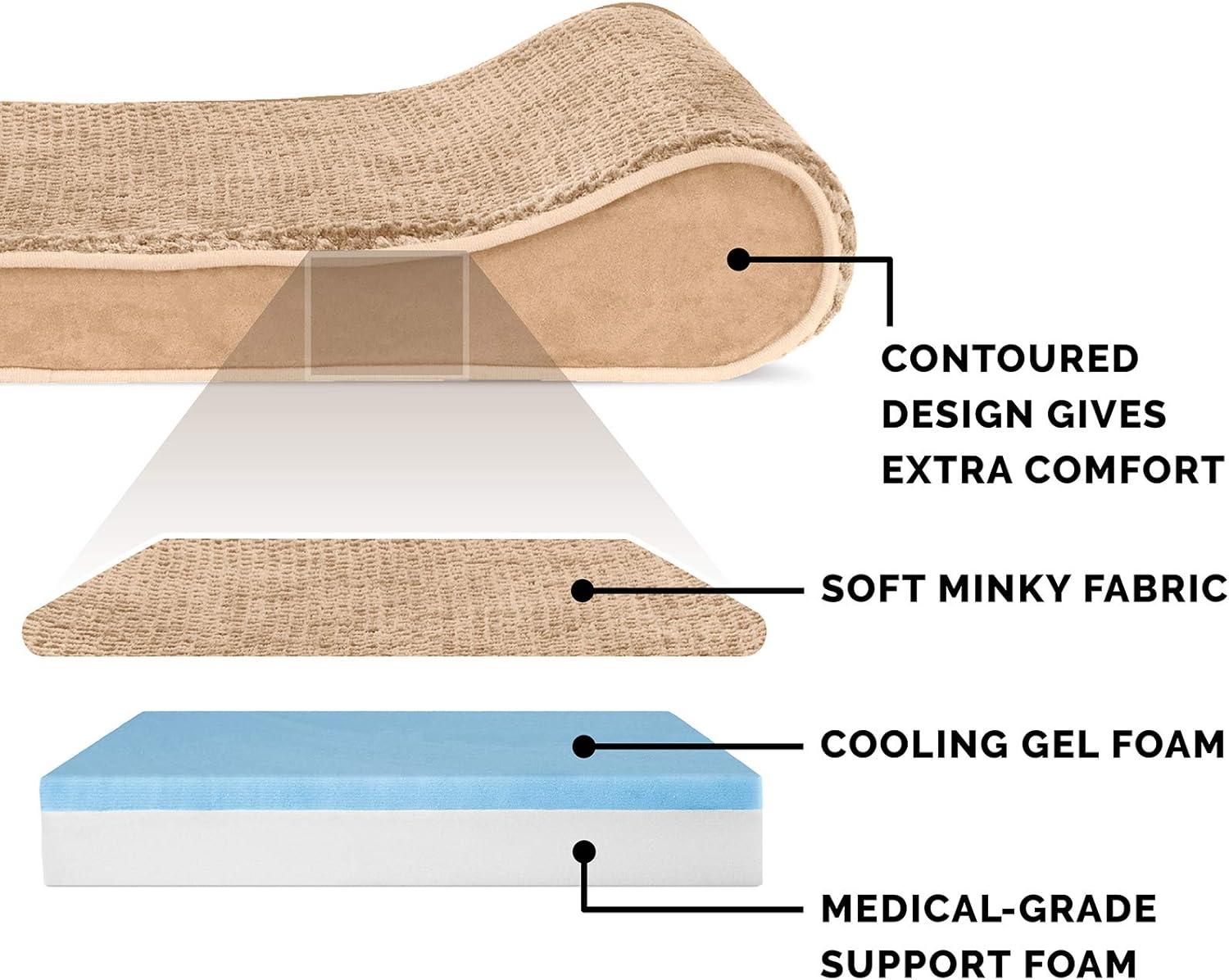 imageFurhaven Cooling Gel Dog Bed for Large Dogs w Removable Washable Cover For Dogs Up to 75 lbs Ultra Plush Faux Fur ampamp Suede Luxe Lounger Contour Mattress Chocolate JumboXLCamel