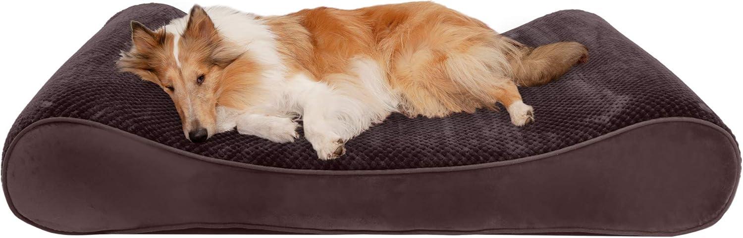 imageFurhaven Cooling Gel Dog Bed for Large Dogs w Removable Washable Cover For Dogs Up to 75 lbs Ultra Plush Faux Fur ampamp Suede Luxe Lounger Contour Mattress Chocolate JumboXLEspresso