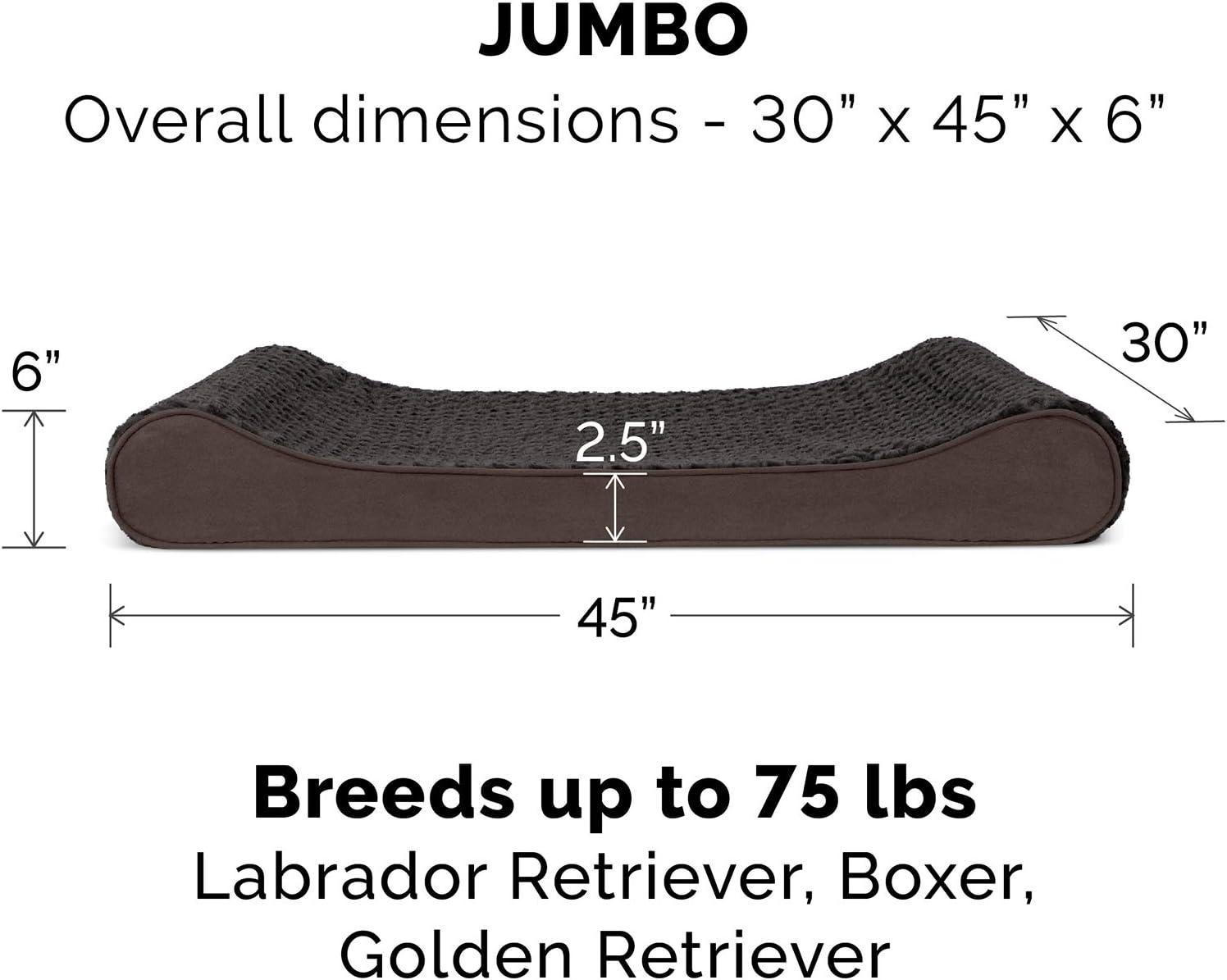 imageFurhaven Cooling Gel Dog Bed for Large Dogs w Removable Washable Cover For Dogs Up to 75 lbs Ultra Plush Faux Fur ampamp Suede Luxe Lounger Contour Mattress Chocolate JumboXLChocolate