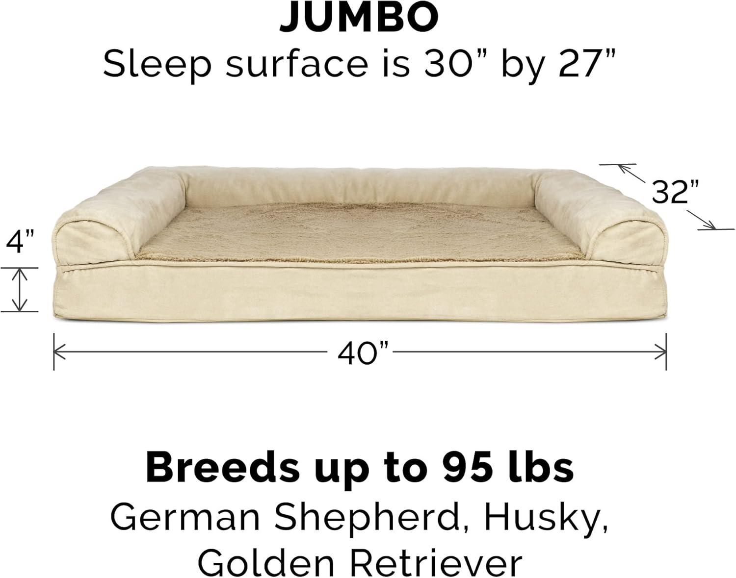 imageFurhaven Cooling Gel Dog Bed for Large Dogs w Removable Washable Cover For Dogs Up to 75 lbs Ultra Plush Faux Fur ampamp Suede Luxe Lounger Contour Mattress Chocolate JumboXLClay Plush Suede