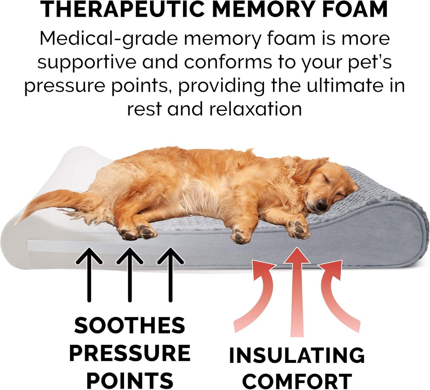 imageFurhaven Cooling Gel Dog Bed for Large Dogs w Removable Washable Cover For Dogs Up to 75 lbs Ultra Plush Faux Fur ampamp Suede Luxe Lounger Contour Mattress Chocolate JumboXLGray