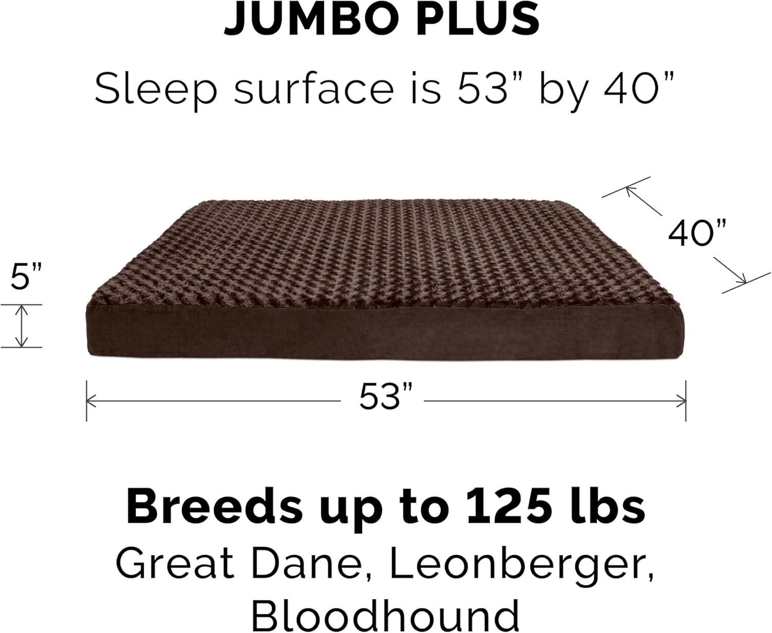 imageFurhaven Cooling Gel Dog Bed for Large Dogs w Removable Washable Cover For Dogs Up to 95 lbs Ultra Plush Faux Fur ampamp Suede Mattress Gray JumboXXLUltra Plush Curly Faux Fur Chocolate