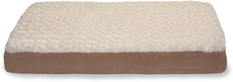 imageFurhaven Cooling Gel Dog Bed for Large Dogs w Removable Washable Cover For Dogs Up to 95 lbs Ultra Plush Faux Fur ampamp Suede Mattress Gray JumboXXLUltra Plush Curly Faux Fur Cream