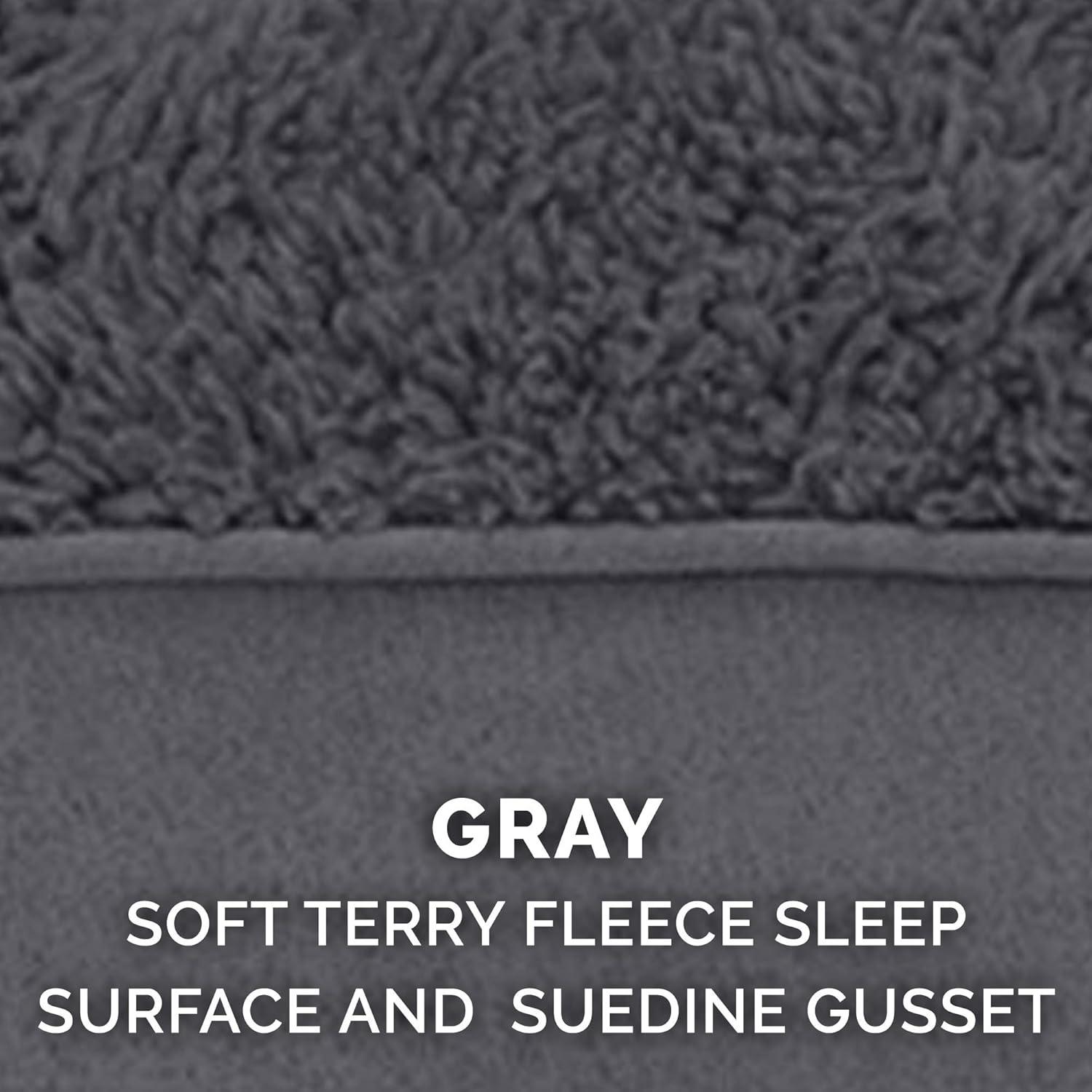 imageFurhaven Cooling Gel Dog Bed for Large Dogs w Removable Washable Cover For Dogs Up to 95 lbs Ultra Plush Faux Fur ampamp Suede Mattress Gray JumboXXLTerry Suede Gray
