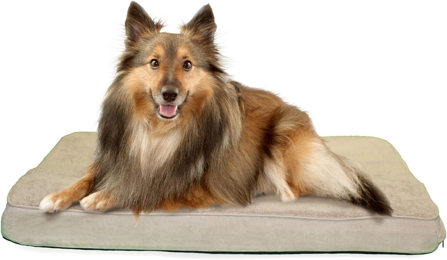 imageFurhaven Cooling Gel Dog Bed for Large Dogs w Removable Washable Cover For Dogs Up to 95 lbs Ultra Plush Faux Fur ampamp Suede Mattress Gray JumboXXLTerry Suede Espresso