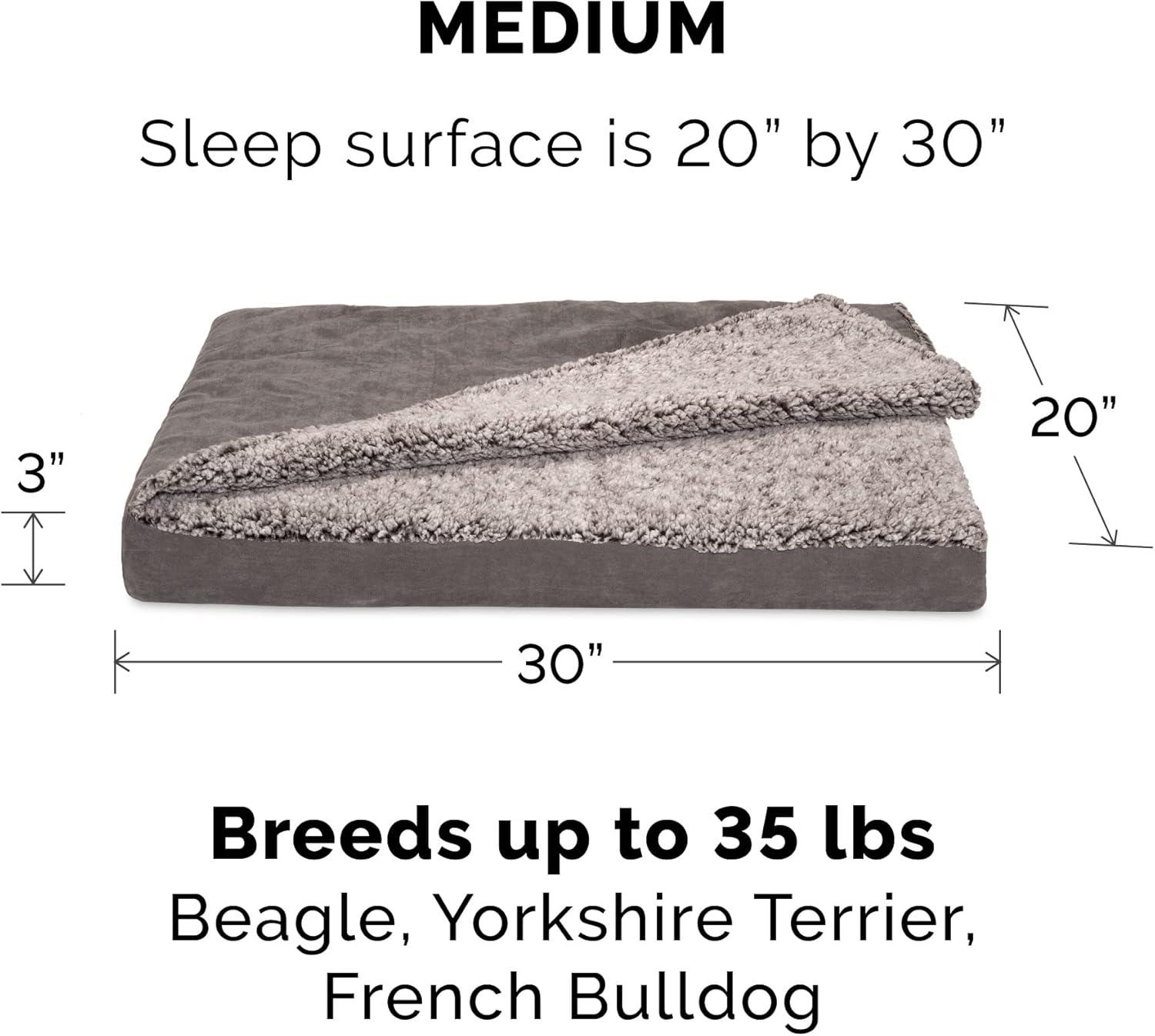 imageFurhaven Cooling Gel Dog Bed for Large Dogs w Removable Washable Cover For Dogs Up to 95 lbs Ultra Plush Faux Fur ampamp Suede Mattress Gray JumboXXLBlanket Top Berber Suede Gray