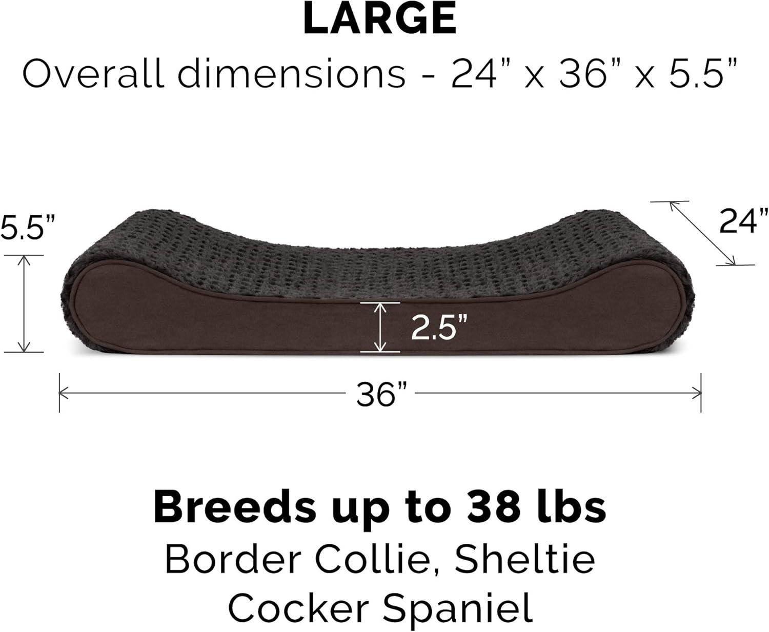 imageFurhaven Cooling Gel Dog Bed for LargeMedium Dogs w Removable Washable Cover For Dogs Up to 38 lbs Ultra Plush Faux Fur ampamp Suede Luxe Lounger Contour Mattress Gray LargeUltra Plush Chocolate
