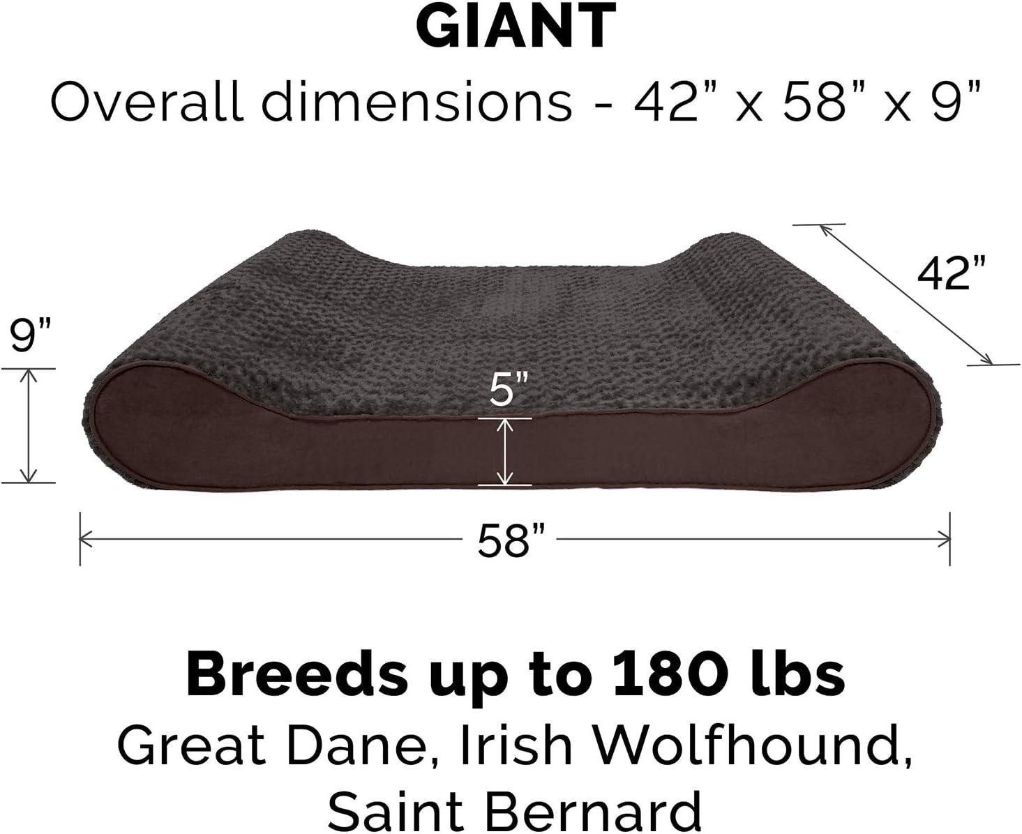 imageFurhaven Cooling Gel Dog Bed for LargeMedium Dogs w Removable Washable Cover For Dogs Up to 38 lbs Ultra Plush Faux Fur ampamp Suede Luxe Lounger Contour Mattress Gray LargeUltra Plush Chocolate