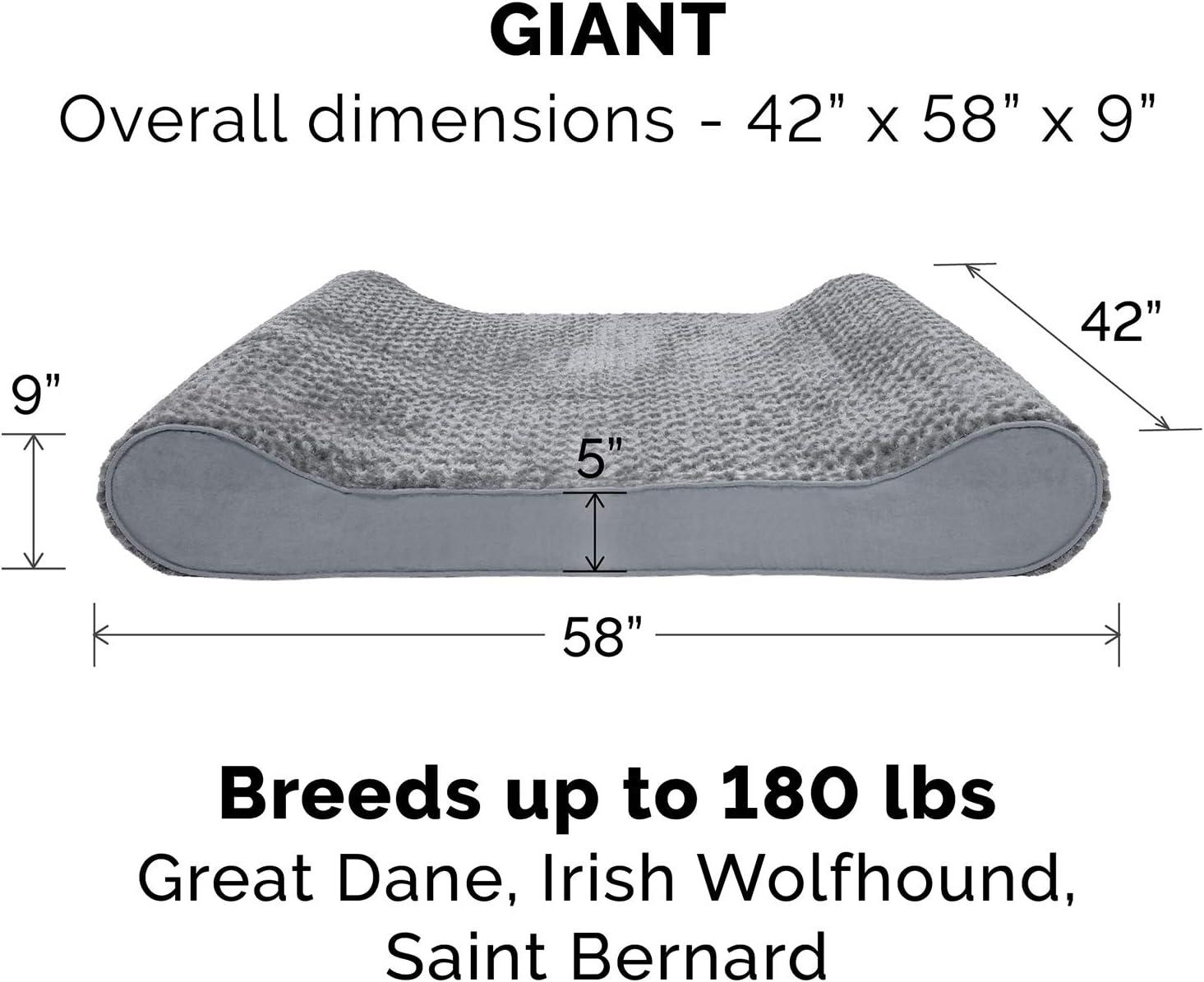 imageFurhaven Cooling Gel Dog Bed for LargeMedium Dogs w Removable Washable Cover For Dogs Up to 38 lbs Ultra Plush Faux Fur ampamp Suede Luxe Lounger Contour Mattress Gray LargeUltra Plush Gray