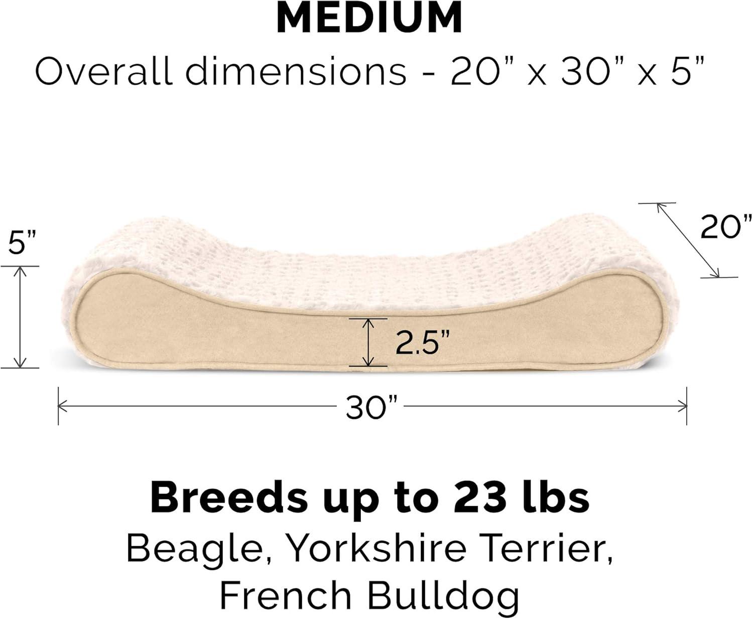 imageFurhaven Cooling Gel Dog Bed for LargeMedium Dogs w Removable Washable Cover For Dogs Up to 38 lbs Ultra Plush Faux Fur ampamp Suede Luxe Lounger Contour Mattress Gray LargeUltra Plush Cream