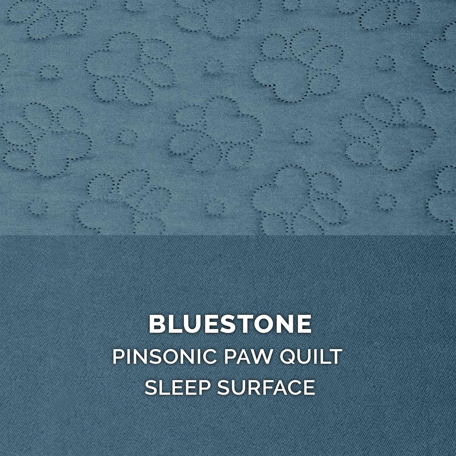 imageFurhaven Cooling Gel Dog Bed for MediumSmall Dogs w Removable Bolsters ampamp Washable Cover For Dogs Up to 35 lbs Pinsonic Quilted Paw L Shaped Chaise Titanium MediumQuilted Paw Bluestone