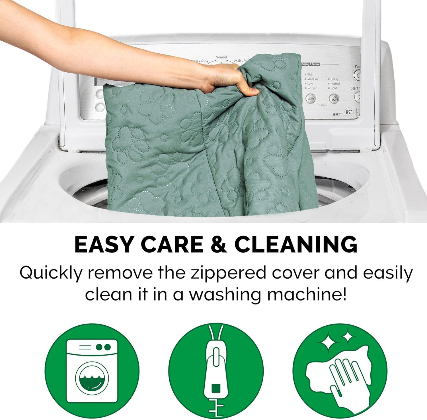 imageFurhaven Cooling Gel Dog Bed for MediumSmall Dogs w Removable Bolsters ampamp Washable Cover For Dogs Up to 35 lbs Pinsonic Quilted Paw L Shaped Chaise Titanium MediumQuilted Paw Iceberg Green