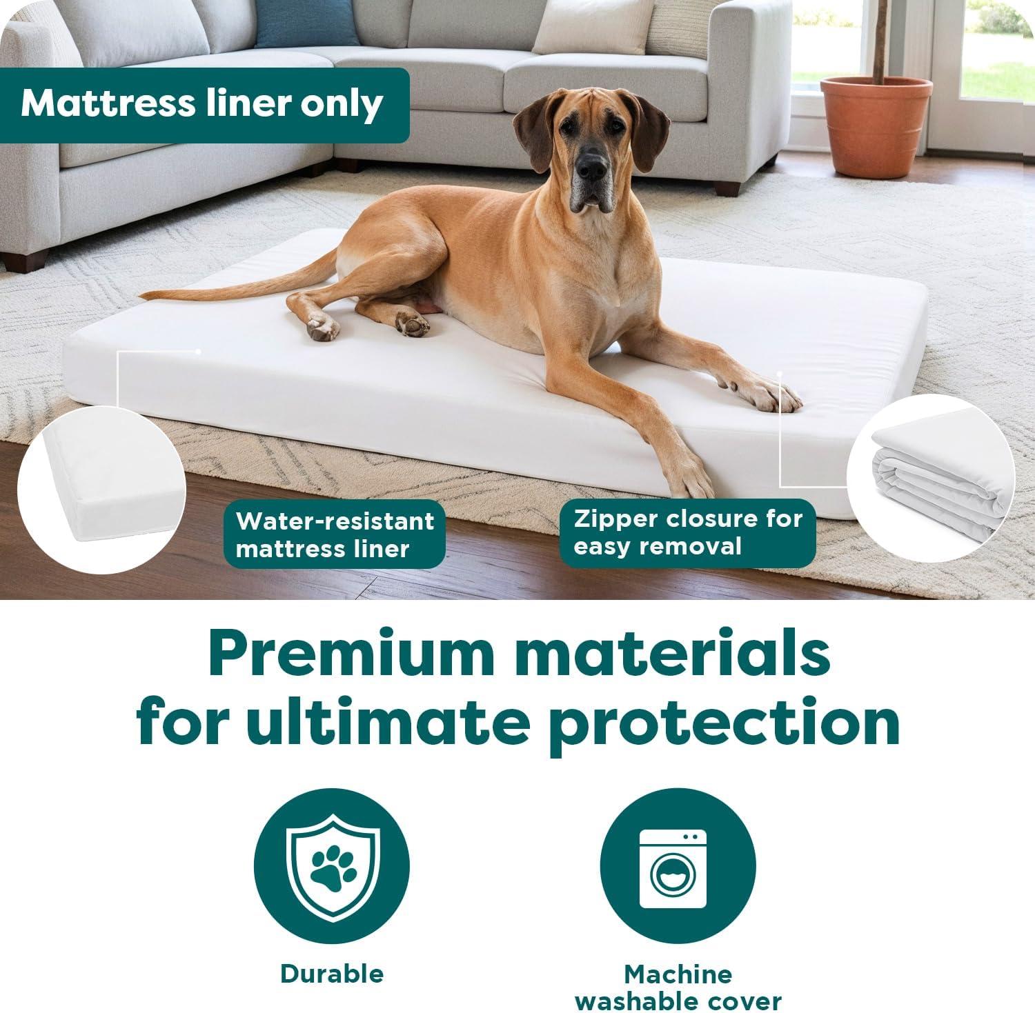 imageFurhaven Dog Bed Liner WaterResistant Foam Mattress Protector Cover White LargeWhite