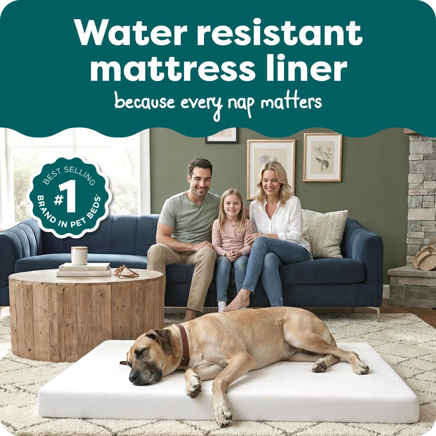 imageFurhaven Dog Bed Liner WaterResistant Foam Mattress Protector Cover White LargeWhite